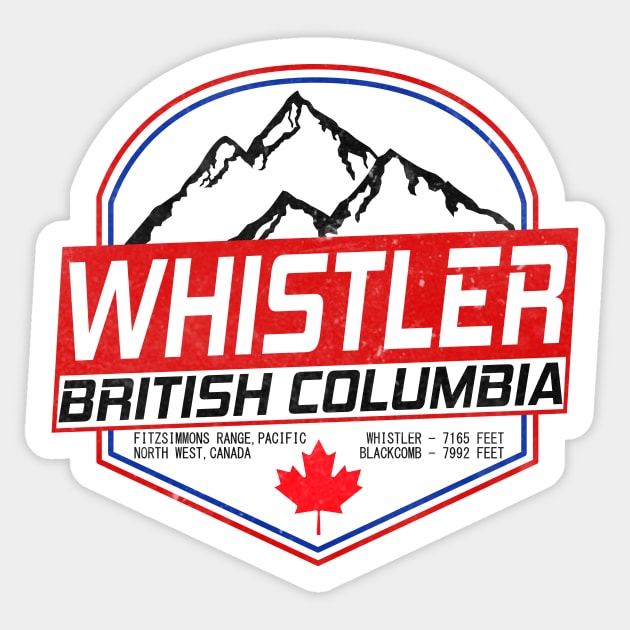 Ski Whistler B.C Canada Skiing and Mountain Biking Paradise Sticker by ChrisWilson